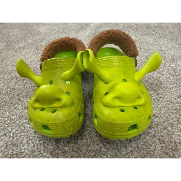 NWT Crocs Unisex Kids' Dreamworks Classic Shrek Clog in Lime Punch, sz 13 - Picture 4 of 13